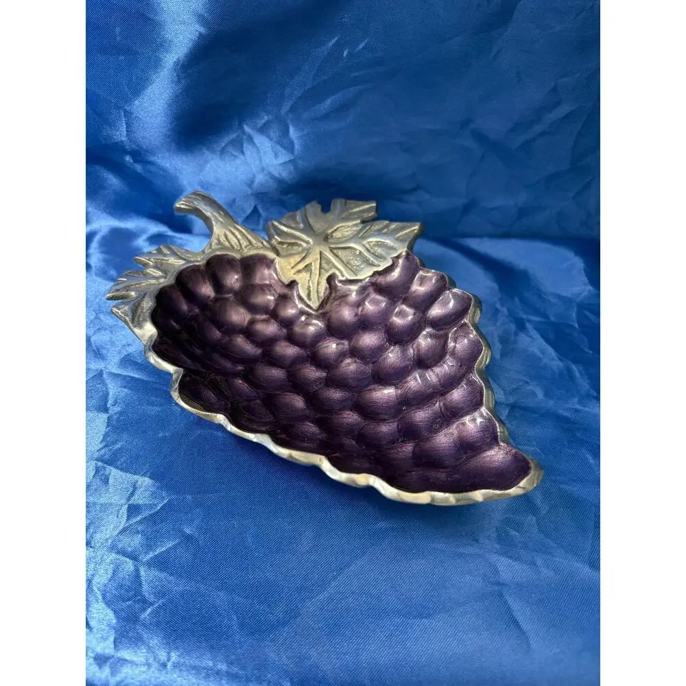 Grape Shape Platter Purple Enamel on Aluminum by Julie Knight